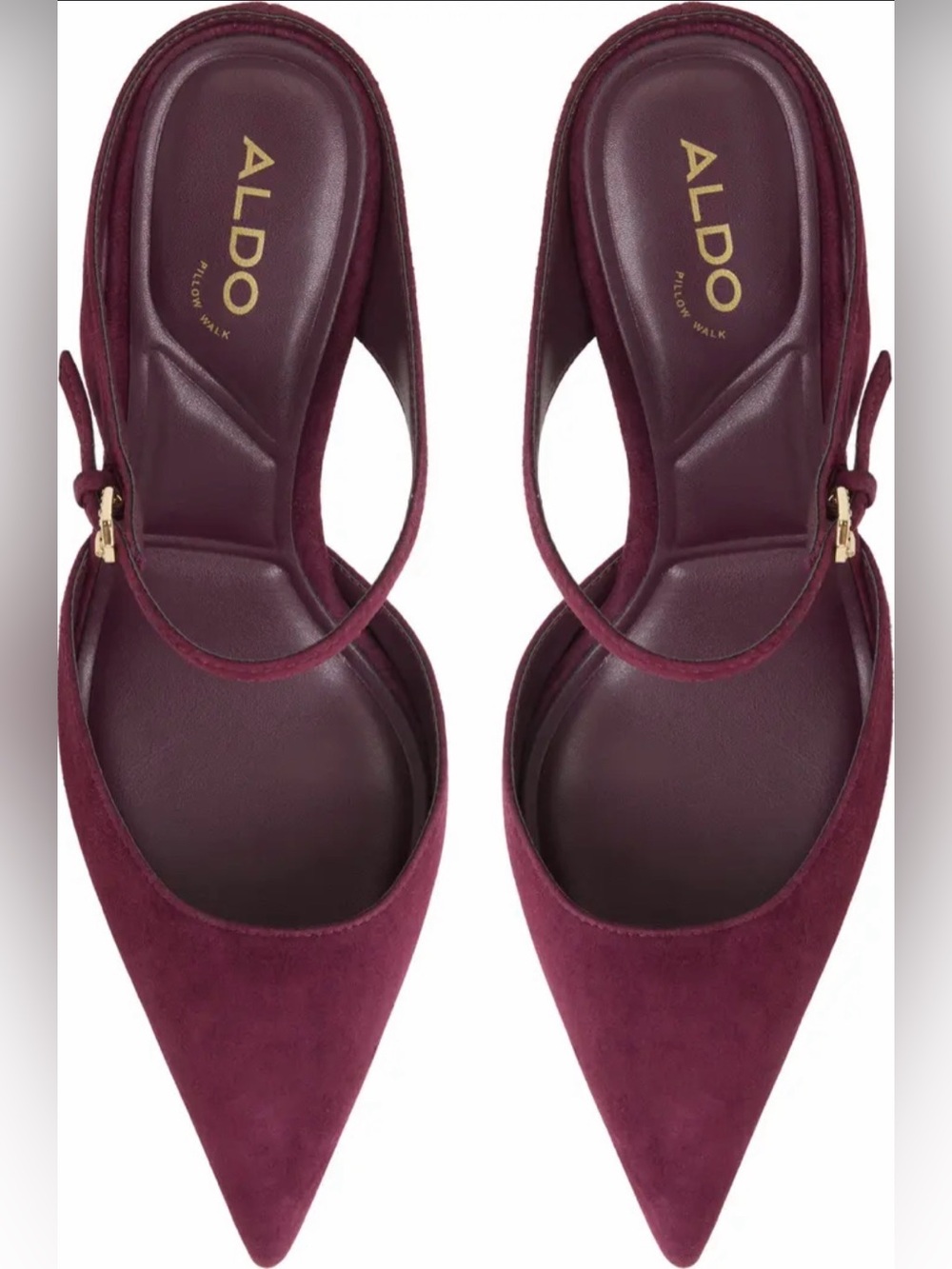 ALDO Plum Suede Pointed-Toe Slingback Heels